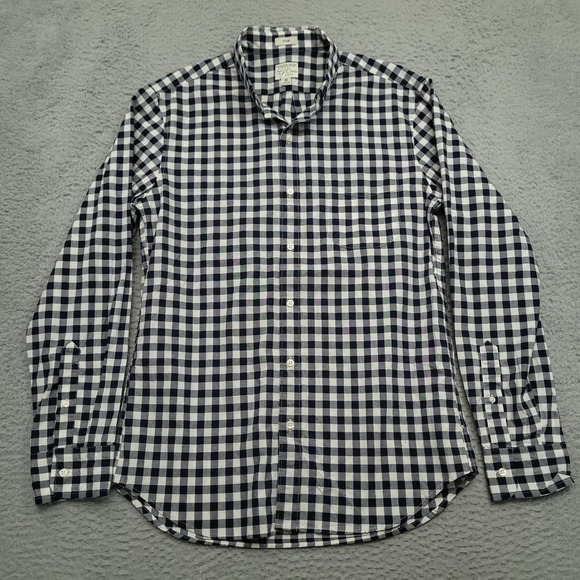 J. Crew Other - J Crew Mens M Slim Gingham Check Organic Cotton Stretch Button Down Shirt